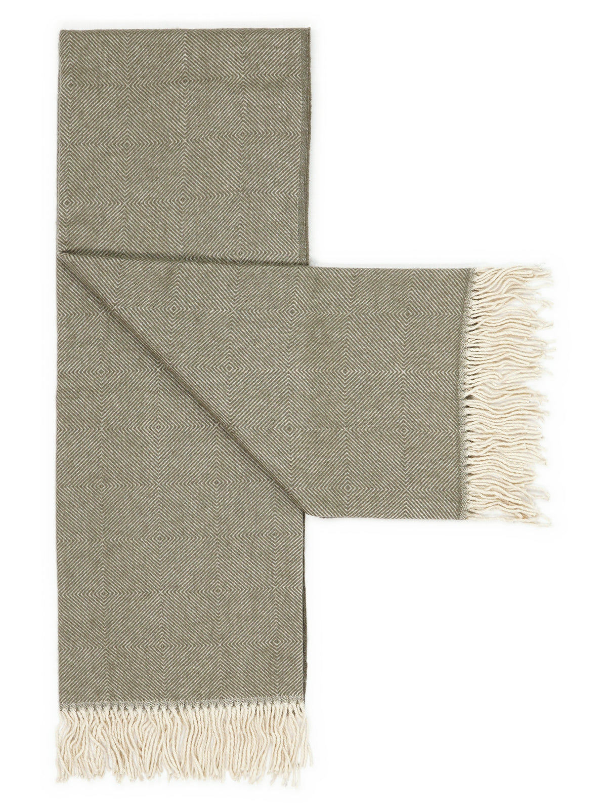 Plaid "Rune" in Olijf, opengevouwen