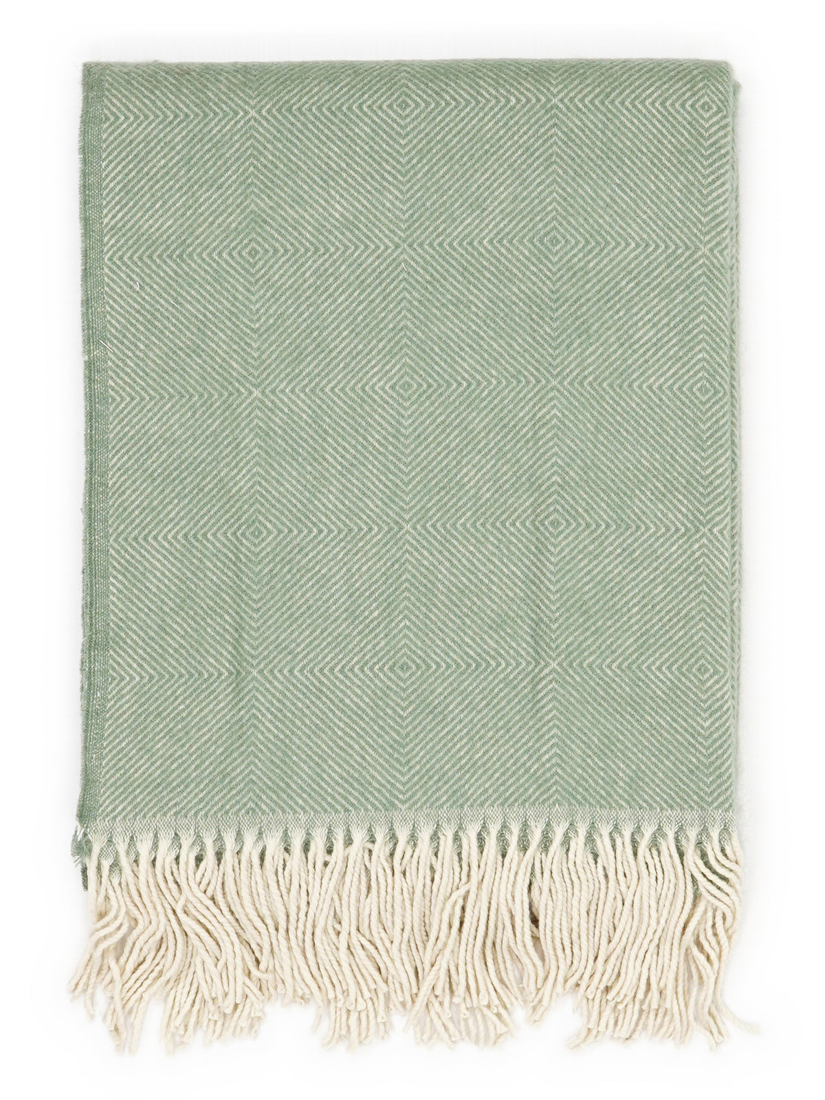 Plaid "Rune" in Salie, gevouwen