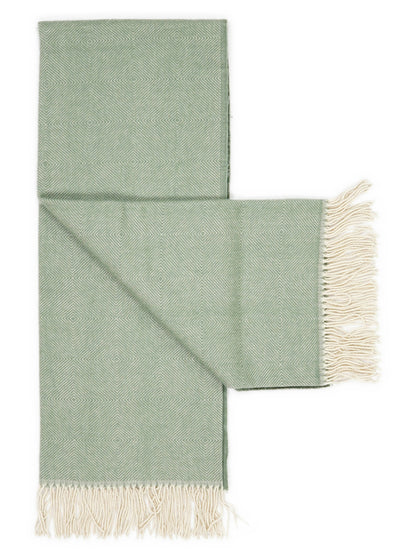 Plaid "Rune" in Salie, opengevouwen