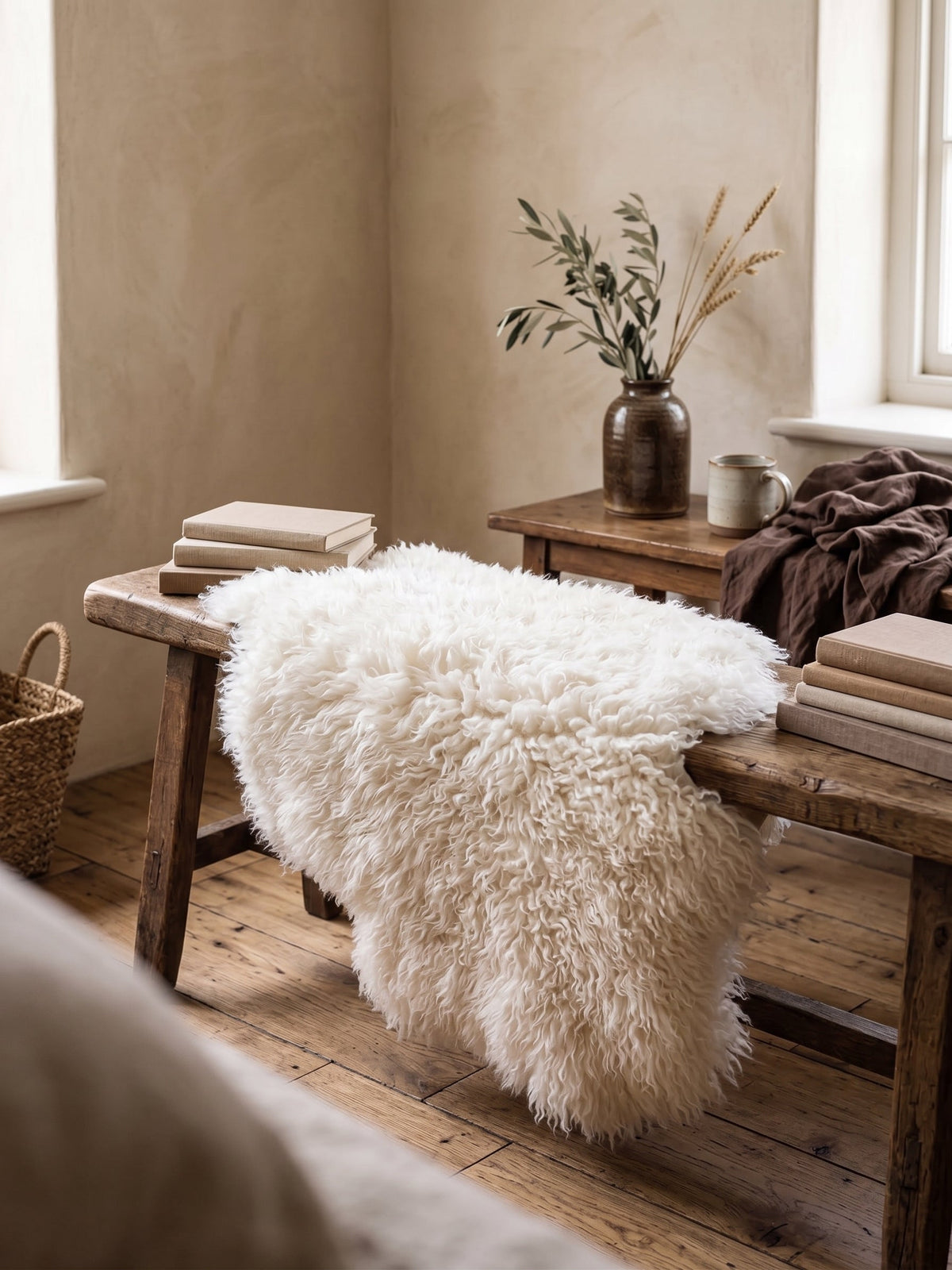Witte Schapenvacht Gekruld