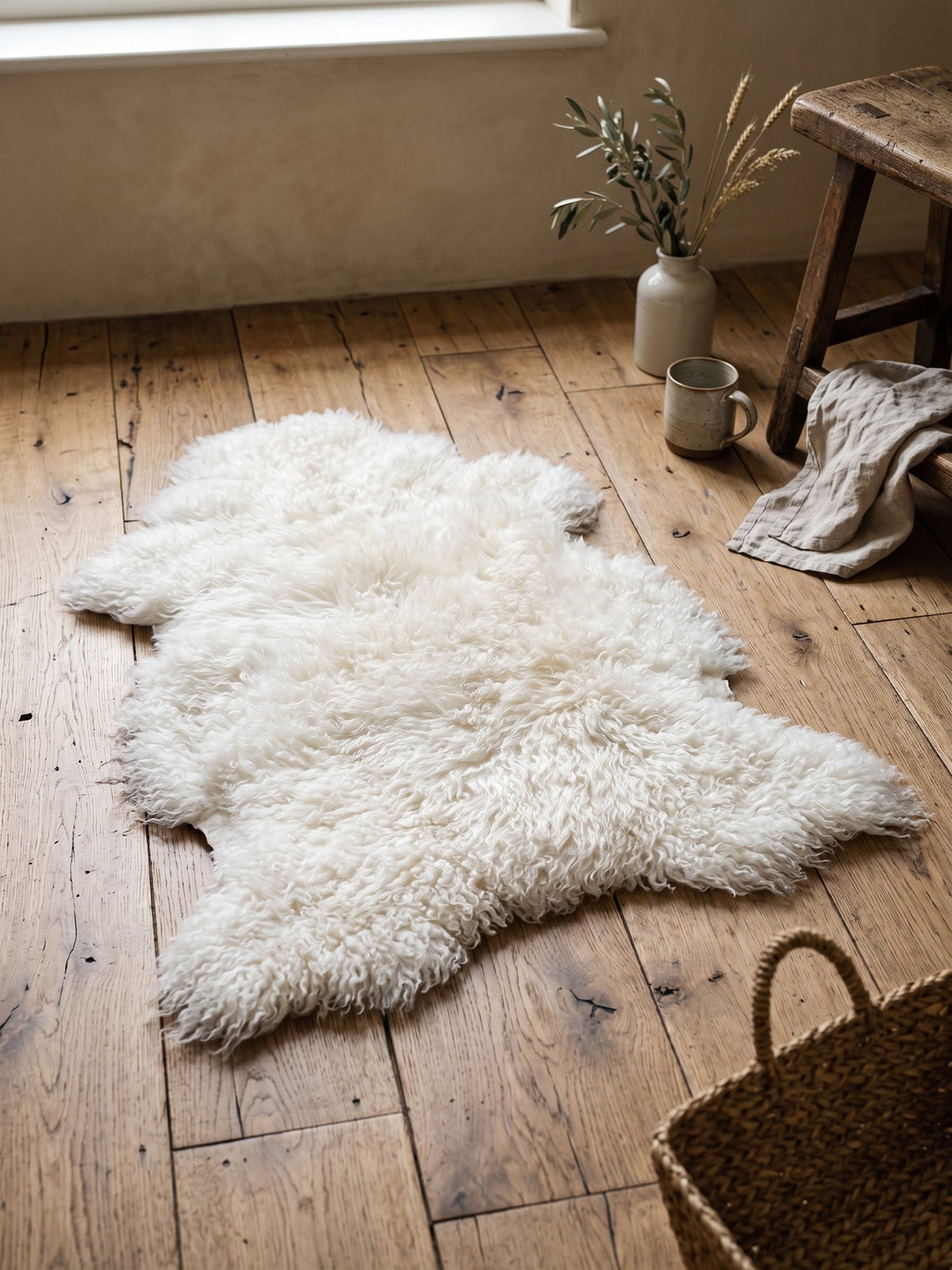 Witte Schapenvacht Gekruld