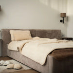 Wollen deken "Cashmere" van kasjmier en merinowol beige | dubbellaags